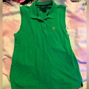 Lauren Ralph Lauren Sleeveless Kelly Green Polo